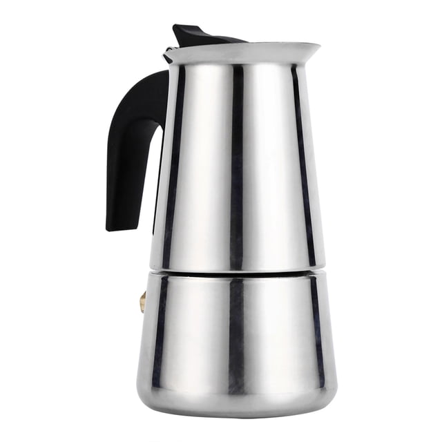 Mikrokos Cafetière - 100 ml/200 ml/300 ml/450 ML en Acier Inoxydable Moka Pot Cafetière Expresso Cuisinière Utilisation de Bureau(100ml)
