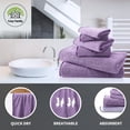 thumbnail image 2 of Juego de toallas Cosy Family de 8 piezas de microfibra color lavanda, 2 of 7