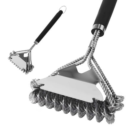 Grill Brush Scraper for Outdoor, 16.5'' Extra Strong BBQ Brush Cleaner Accessories Gifts for Daddy