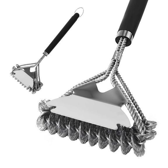 Grill Brush Scraper for Outdoor, 16.5'' Extra Strong BBQ Brush Cleaner Accessories Gifts for Daddy
