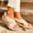 Beige, variant on BLTIBY Wedge Sandals for Women Crisscross Band Comfortable Slip On Open Toe Wedges Elastic Ankle Strap Sandals Beige 39