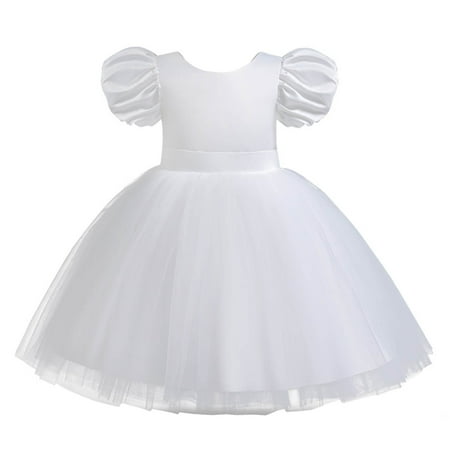 

TUOBARR Summer Savings Clearance! Ball Gown Dresses for Girls Toddler Girls Net Yarn Embroidery Rhinestone Bowknot Birthday Party Gown Dresses White 5T