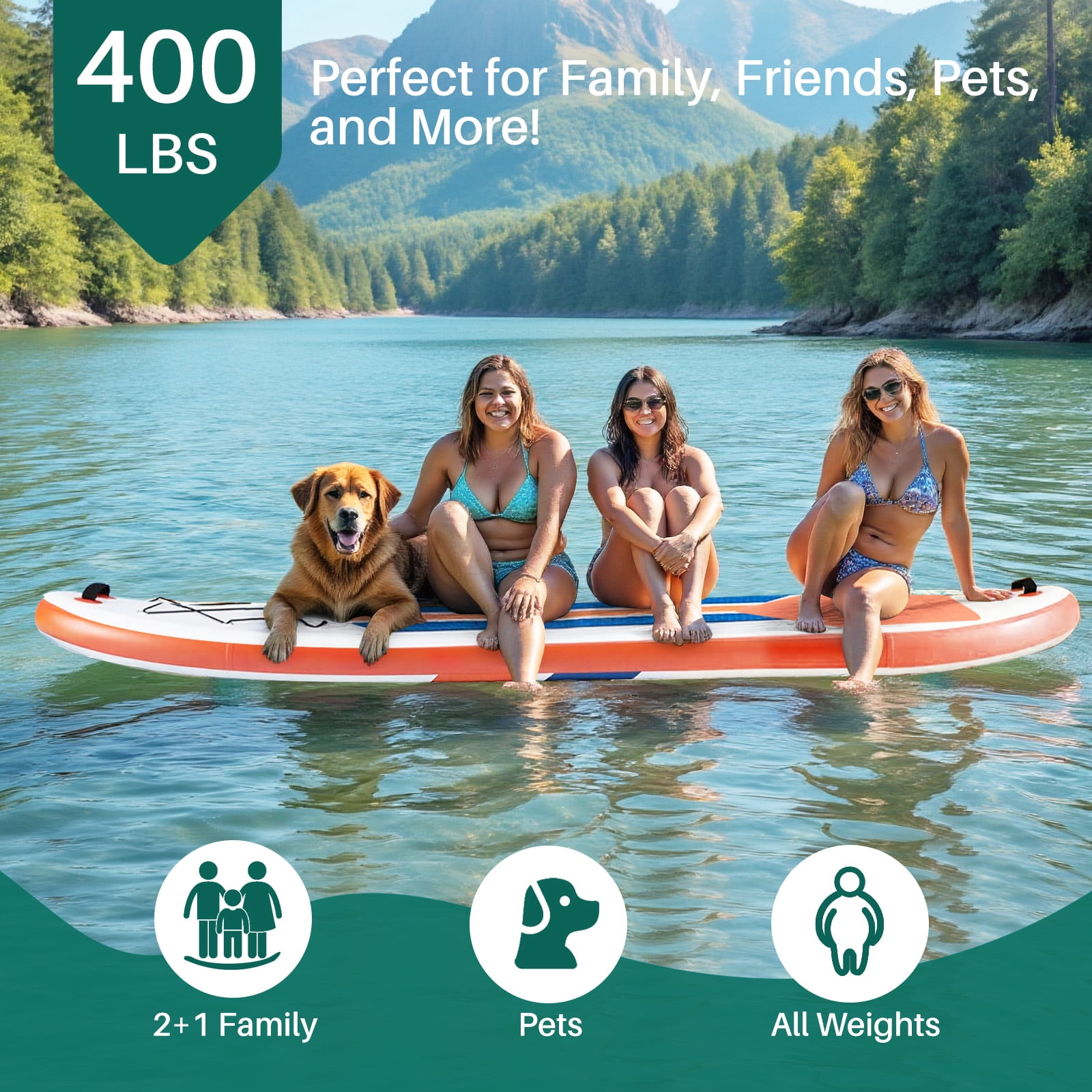 Blorly Paddle Board, Inflatable Stand Up Paddleboard Ultra-Light for Adults, Beginners and Experienced Surfers, Non-Slip, Premium SUP Paddleboard Accessories, Orange