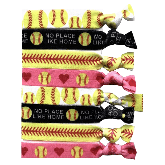 (2-Packs) 4PC Softball Hair Ties