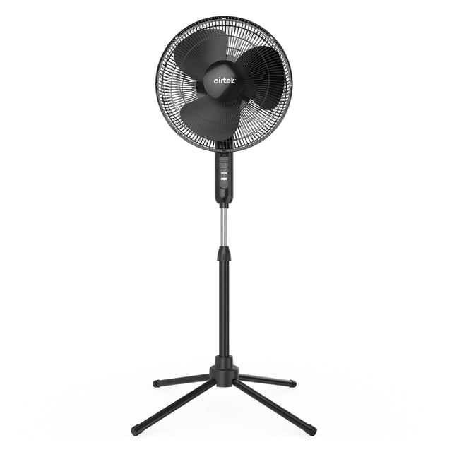 Airtek Ventilador Oscilante, Ventilador de Pedestal de Altura Ajustable con Oscilación de Área Amplia, 16”