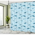 thumbnail image 5 of Ambesonne Striped Shower Curtain, Turtle Blue Aquatic, 69"Wx84"L, Blue Navy, 5 of 5