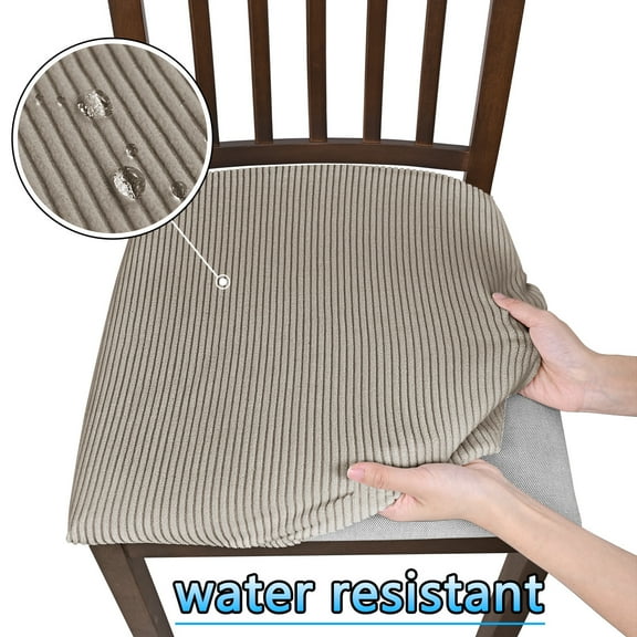 suxuMhao Slipcovers-Waterproof Chair Cover,Stretchy Dining Chair Cover & Living Room Chair Covers,Universal Size Dining Chair Seat Covers Set of 4 ,Khaki​,Suitable for living room & kitchen chairs