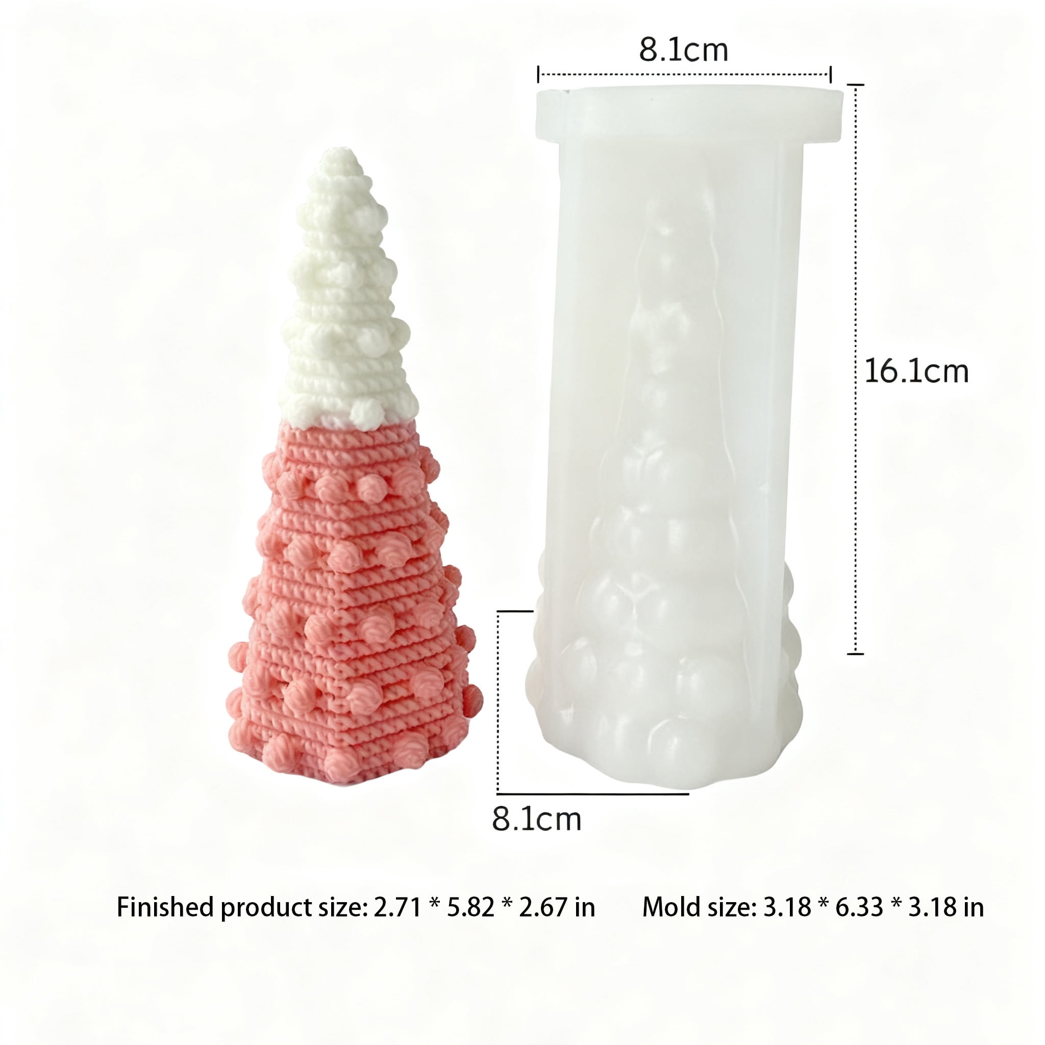 JDH Christmas Mold 3D Christmas Tree Silicone Aromatherapy Candle Mold for Candle Making, Xmas Pine Tree Silicone Soap Molds DIY Cake Decorating Candle Making Supplies