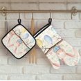 thumbnail image 4 of Easter Cute Rabbits Floral Oven Mitts and Pot Holders Set of 2, Heat Resistant Oven Mitts Kitchen Oven Glove for Cooking, Baking, 4 of 6