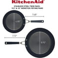 thumbnail image 3 of KitchenAid - 2-Piece Brushed Stainless Steel Nonstick Frying Pan Set, Induction Cooktop Compatible (24cm/9.5in & 30.5cm/12in), 3 of 8