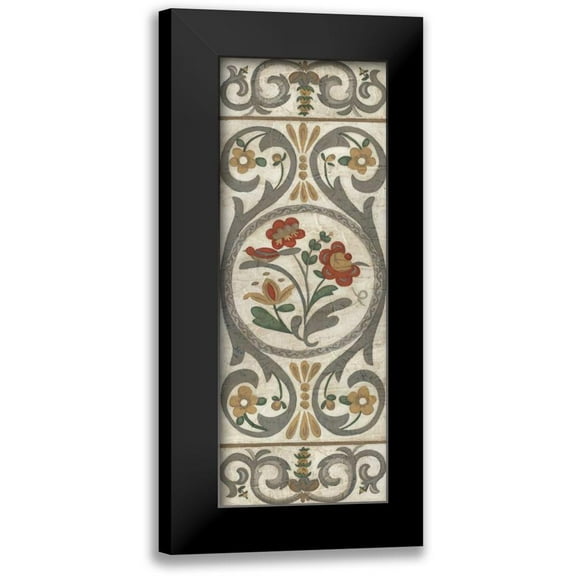 Zarris, Chariklia 8x14 Black Modern Framed Museum Art Print Titled - Tudor Rose Panel II