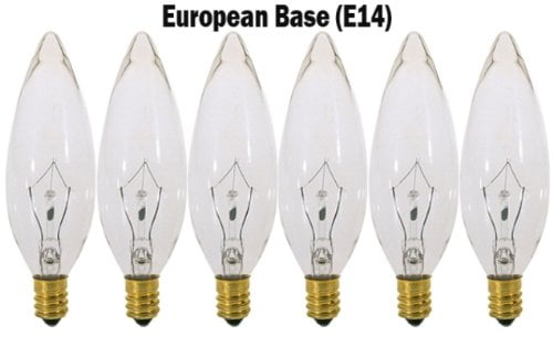 105 Lumens 84308 E12 Base Globe Electric 25W Vintage Edison CA10 Flame Tip Incandescent Filament Light Bulb 20-Pack 