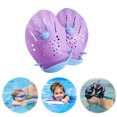thumbnail image 4 of Padillas Natación Ergonomic Swim Entrenamiento La Mano Remolas para Principiantes Púrpura, 4 of 9