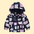 thumbnail image 2 of Odeerbi Kids Trendy Jacket Boys Girls Cute Cartoon Flowers Car Pattern Windproof Jacket Hooded Coat Pink, 2 of 4
