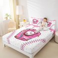 thumbnail image 4 of jejeloiu Pink Baseball Glove Twin Sheet Sets,Ball Sport Game Bedding For Girl 3pcs, 4 of 7