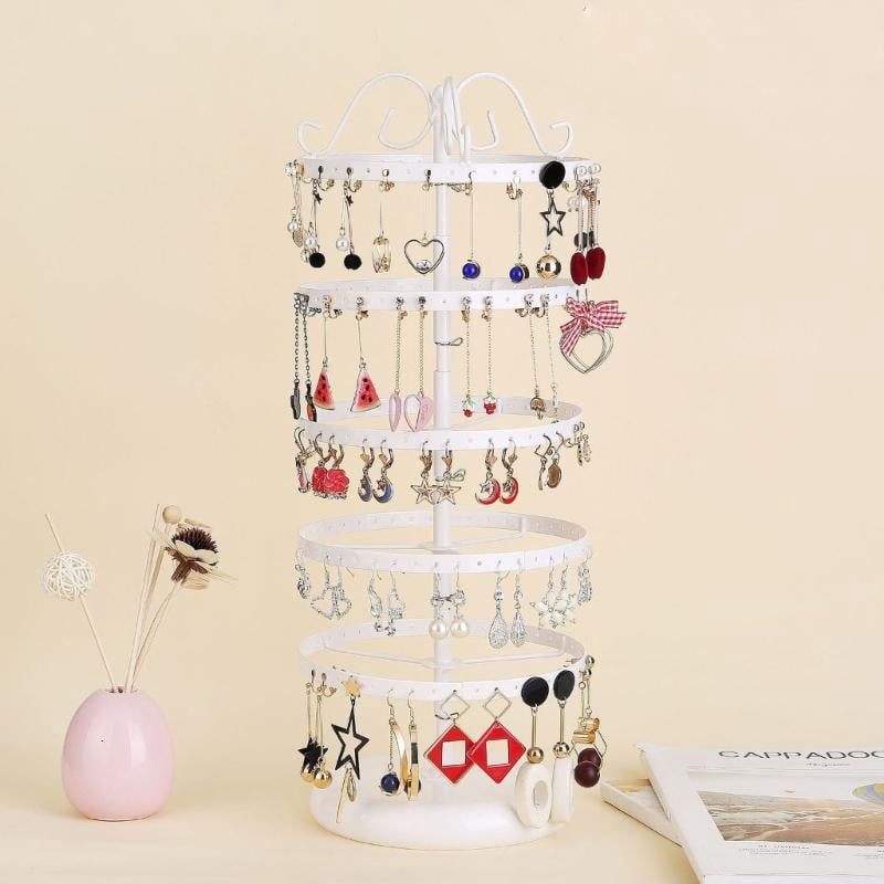 WINDLAND 5 Tier Rotating Earring Holder 220 Holes Earring Storage Display Tower Rack