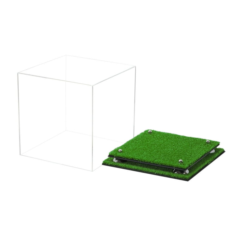 Versatile Acrylic Display Case - Medium Square Box with Mirror, Risers and Clear Base 10