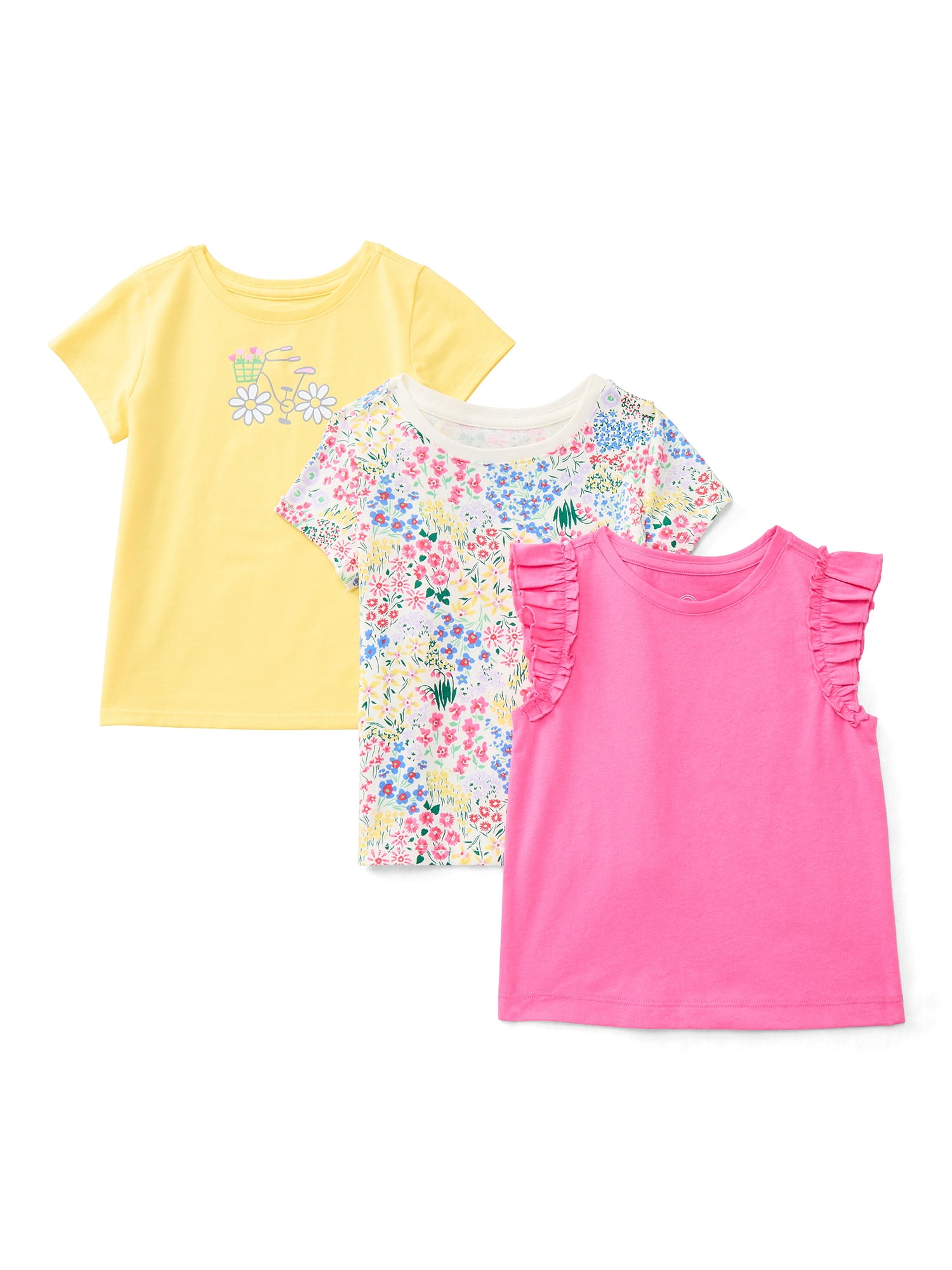 Wonder Nation Toddler Girls Mix and Match Outfit Set, 6-Piece, Sizes 18M-5T