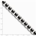 thumbnail image 2 of Chisel Stainless Steel Brushed Black Rubber Bracelet, 2 of 4