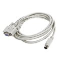 thumbnail image 1 of Cable de descarga DB9P a 8P Mini Din RS232 blanco de 8,2 pies para PLC DVP-eh, 1 of 4