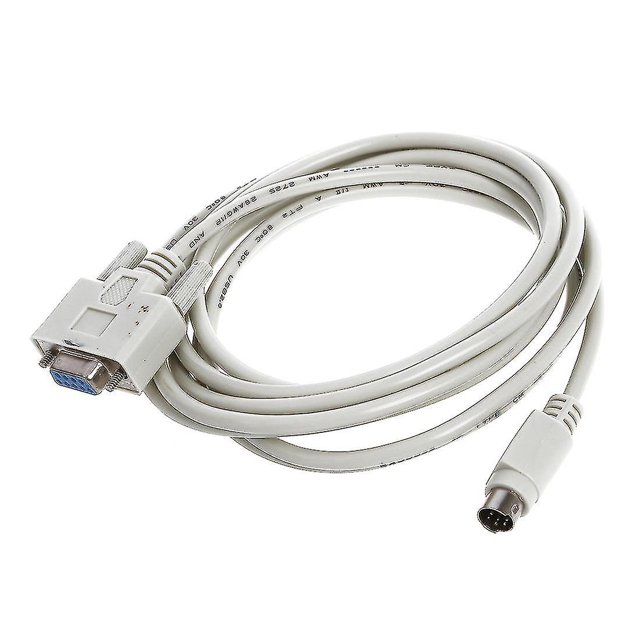 Cable de descarga DB9P a 8P Mini Din RS232 blanco de 8,2 pies para PLC DVP-eh