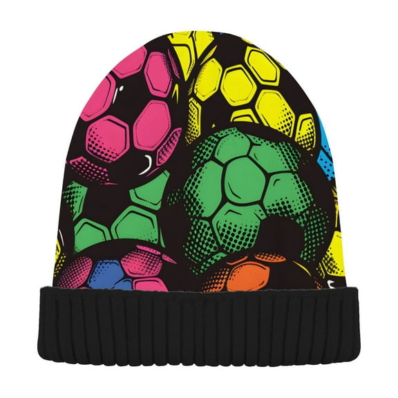 joogoo Art Soccer Footballs Beanie Hats Cuffed Winter Warm Knit Thick Beanies