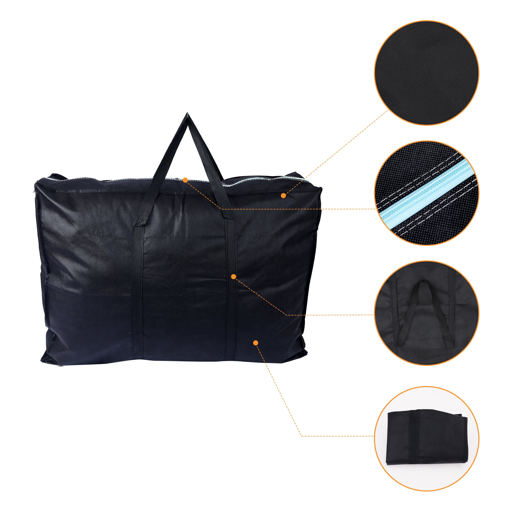Unique Bargains 1 Pack Clothes Storage Foldable Storage Bags Black 27*20*10in