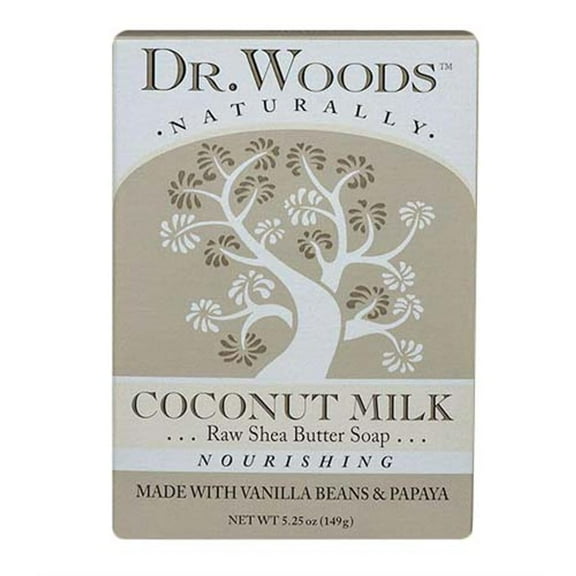 Dr. Woods Dr. woods coconut milk bar soap with vanilla beans, papaya, organic shea butter, 5.25 oz (pack of 3)