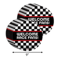 thumbnail image 2 of Welcome Race Fans Race Day Party Supplies - Racing Checkered Flag Birthday Party Supplies 64 Piece Tableware Set Includes Large 9" Paper Plates Dessert Plates, Cups and Napkins Kit for 16, 2 of 9