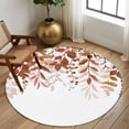 thumbnail image 2 of Round Area Rug 5 Ft, Brown Leaves Washable Non-Slip Circle Carpet for Living Room/Bedroom, Summer Botanical Low-Profile Runner Mats Collection Rugs for Indoor, 2 of 8