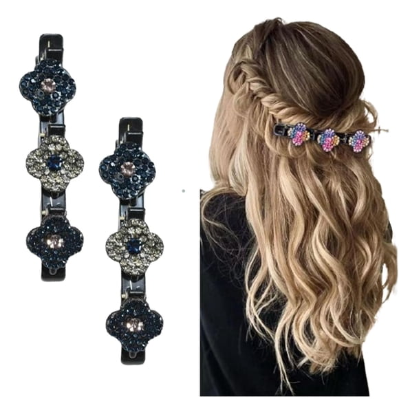 Pinzas para el cabello trenzadas con piedras de cristal brillantes, pinzas para el cabello trenzadas para mujeres, pinzas para el cabello trenzadas con piedras de cristal, pinzas para el cabello trenz