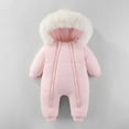thumbnail image 2 of UAMVSH Baby Clothes Infant Boys Girls Zip Up Snowsuit Newborn Long Sleeve Hooded Jumpsuit Soft Cotton Warm Romper for Winter, 2 of 3