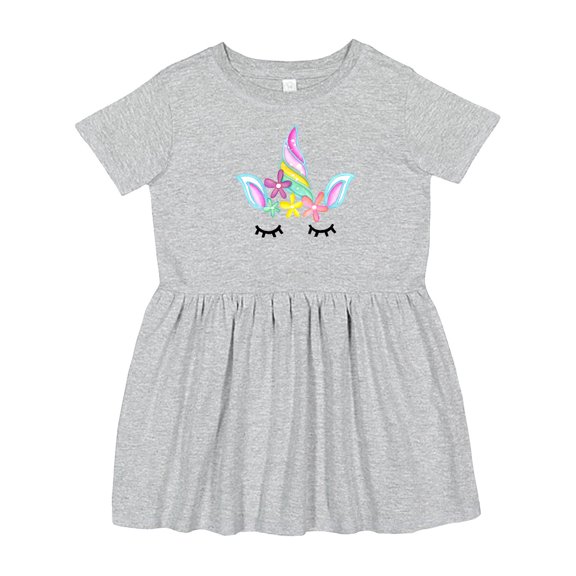 Inktastic Unicorn Face Girls Toddler Dress