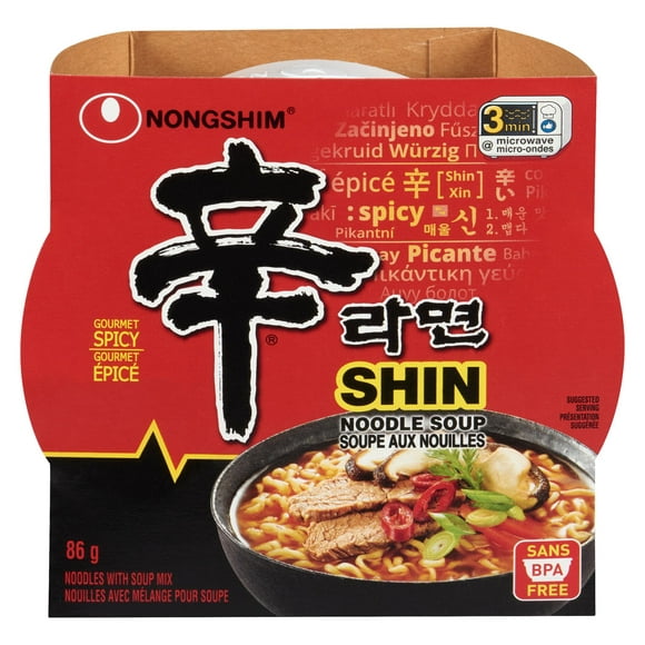 Nongshim Spicy Shin Bowl Noodle Soup, 86g