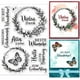 thumbnail image 1 of Sellos transparentes con frases en alemán y corona de flores para scrapbooking DIY. Sellos de silicona transparentes con palabras emotivas en alemán., 1 of 8