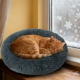 thumbnail image 3 of Round Calming Cat Bed with Plush , 15.7 Inch Washable Pet Bed for Indoor Cats & Small Dogs - Anti-Anxiety Donut Cushion with Thick Non- Base for Cozy Comfort, 3 of 4