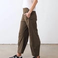 thumbnail image 2 of UZMOG Pants for Women, Barrel Pants Women Elastic Waist Tapered Leg Baggy Mid Rise Travel Work Casual Trousers Lounge Pants with Pockets, 2 of 7