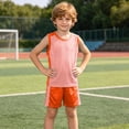 thumbnail image 5 of ITSAME Boys Athletic Outfits 2-Piece Mesh Quick-Dry Tank Top and Shorts Kids Training Sport Set Orange Size 8Y, 5 of 8