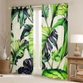 thumbnail image 4 of jejeloiu Tropical Botanical Theme Blackout Curtains Set of 2 (52x84 Each),Monstera Leaf Window Curtains,Green Beige Curtains and Drapes For Girls Boys,Super Cozy Room Decor, 4 of 6