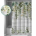 thumbnail image 2 of Shower Curtain Green Eucalyptus Leaves Watercolor Waterproof Shower Curtain Set with Hooks for Bathroom Showers,Stalls and Bathtubs,54x78InFarm Vintage Wood Board, 2 of 9