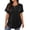 Black, variant on Women's Plus Size Henley Shirts Summer Loose Short Sleeve Tunic Tops Curved Hem Casual Button T-Shirt with Pocket