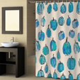 thumbnail image 2 of Fabric Shower Curtain Fall Thanksgiving Blue Pumpkin Simple Lines Linen Shower Curtains with 12 Hooks Waterproof Machine Washable Bath Curtains for Bathroom, 66 x 72in, 2 of 6