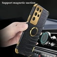thumbnail image 6 of for Samsung Galaxy S23 S22 S21 S20 Ultra Plus FE Phone Case, Unique Crocodile Pattern Finger Ring Holder PU Cover, Heat Dissipating Lining Reinforced Edge Shockproof Bumper(Black,S21 Ultra), 6 of 8