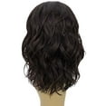 thumbnail image 4 of LUXLUXE Rayana Wavy 15 Inch Long 4X4 Hand-Tied Lace Front Wig, Heat Resistant Fiber, Dark Brown, 4 of 7