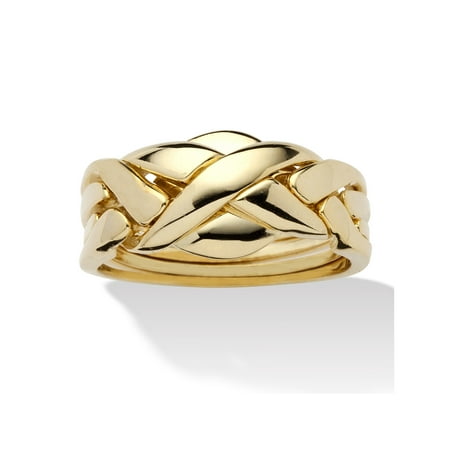 14k Yellow Gold-Plated Braided Puzzle Ring
