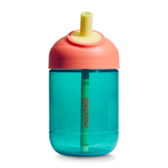 Munchkin® Perfect Angle Straw Cup - Spill-Proof Cup for Toddlers with Soft, Angled Straw, 10oz Teal