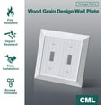 thumbnail image 2 of Woeilo Plaque Murale Interrupteur Double Toggle Classique, Couvercles de Prises 2-Gang, Design Grain de Bois Vintage Rétro, Taille Standard 4.95”X 4.87”, Résistant aux Chocs, Lot de 2, Blanc Blanc 2 Pack, 2 of 5