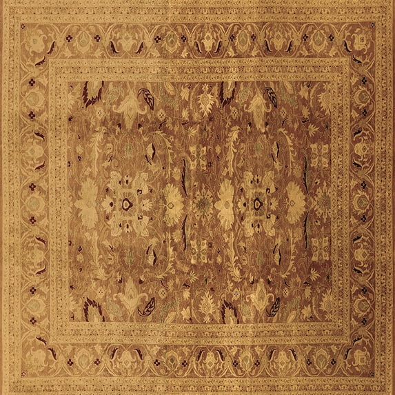 Ahgly Company Indoor Square Oriental Brown Traditional Area Rugs, 7' Square