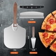 thumbnail image 5 of Aluminum Pizza Peel 12x14" With Foldable Wooden Handle - Metal Paddle, Rocker Cutter, and Server for Pizza Oven (Gift-Ready), 5 of 7