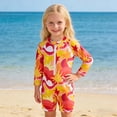 thumbnail image 6 of JAJAHO Summer Toddler Girls Long Sleeve Swimsuit Rash Guard One Piece Bathing Suit Half Zipper Boyleg 1-6Y Trendy Swimwear, 6 of 9